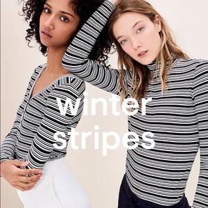 Lou & Grey Striped Turtleneck Top super soft